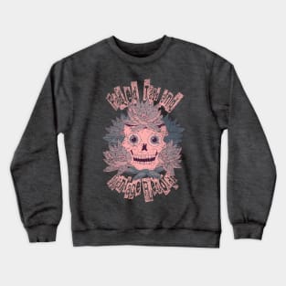 Faded Tats and Vintage Records. Worn/distressed muted pink skull design. Crewneck Sweatshirt